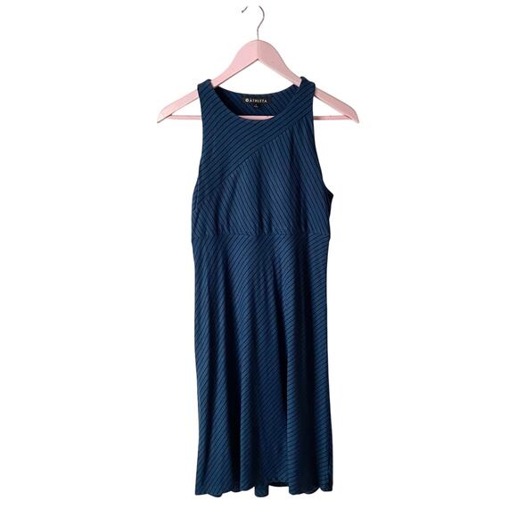 Athleta Blue Striped Tank-Top Dress Size Small - Picture 1 of 5